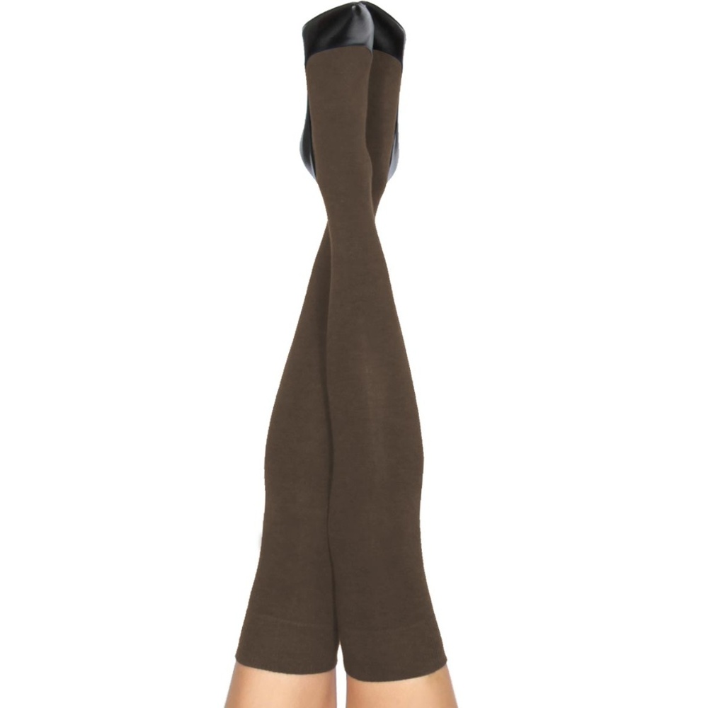 Brown knee high socks, over the knee stockings